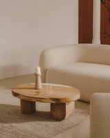 Mosi Couchtisch aus massivem Mungurholz Ø 90 x 60 cm von Kave Home – Bild 2