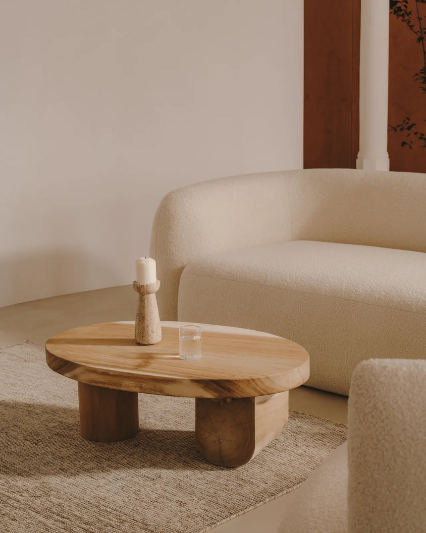 Mosi Couchtisch aus massivem Mungurholz Ø 90 x 60 cm von Kave Home – Bild 2