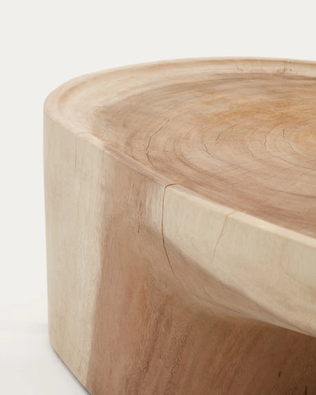 Mosi Couchtisch mit Standbein aus massivem Mungurholz Ø 90 x 50 cm von Kave Home – Produktbild 1