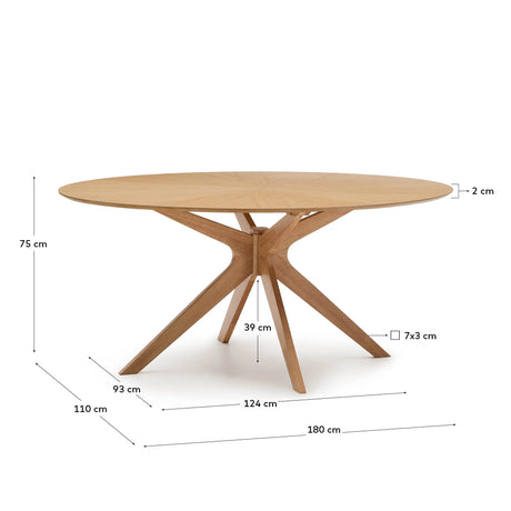 Naanim Tisch aus Eichenfurnier 180 x 110 cm von Kave Home – Produktbild 6