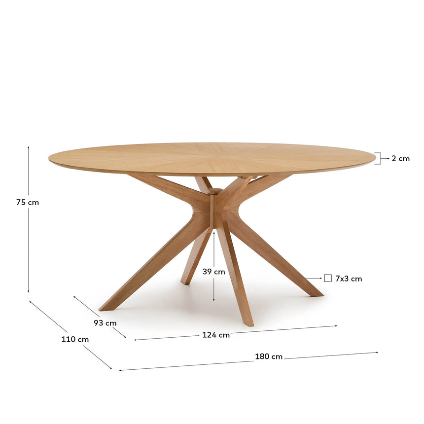 Naanim Tisch aus Eichenfurnier 180 x 110 cm von Kave Home – Produktbild 6
