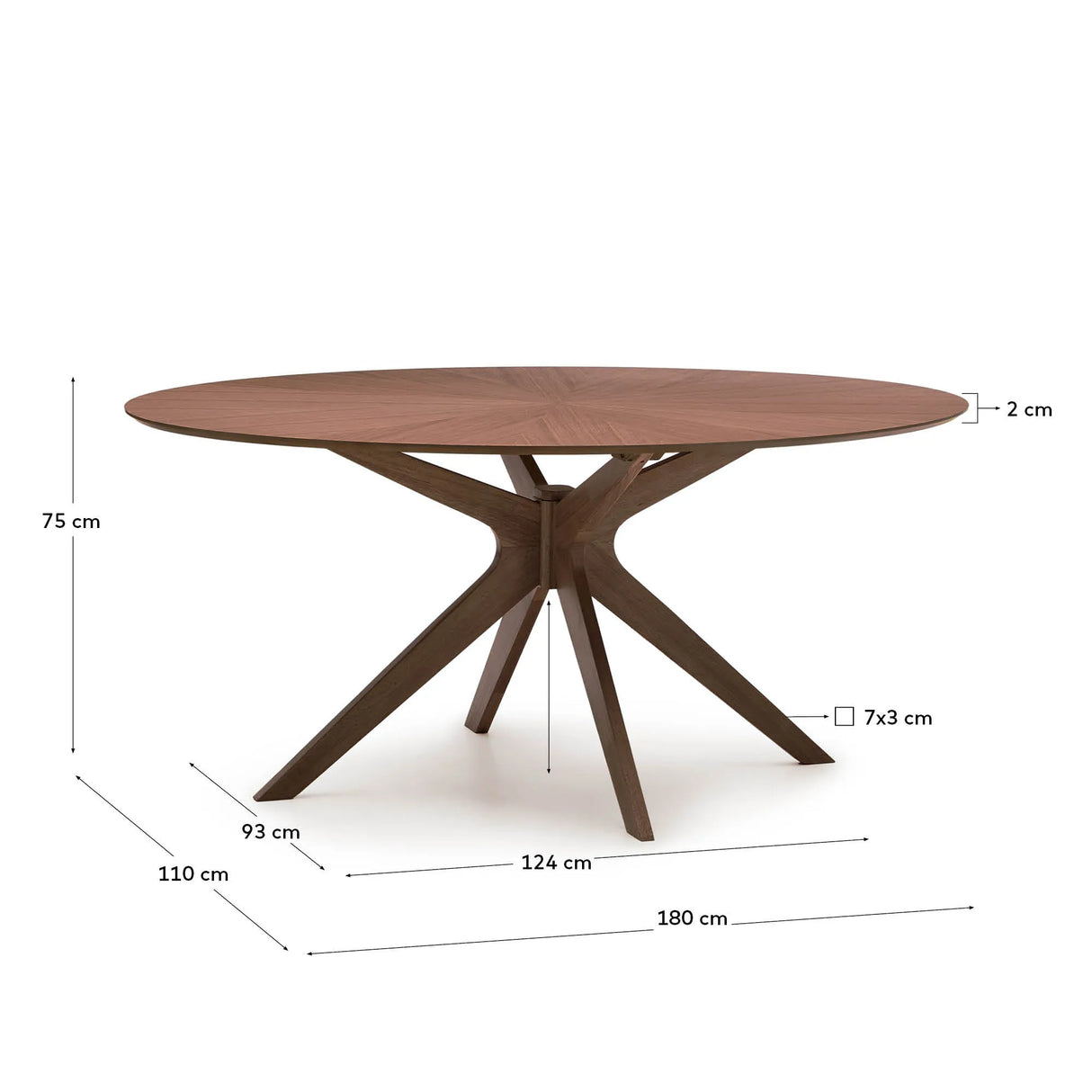 Naanim Tisch aus Nussbaumfurnier 180 x 110 cm von Kave Home – Produktbild 4