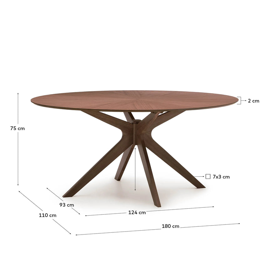 Naanim Tisch aus Nussbaumfurnier 180 x 110 cm von Kave Home – Produktbild 4