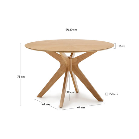 Naanim runder Tisch aus Eichenfurnier Ø 120 cm von Kave Home – Produktbild 4