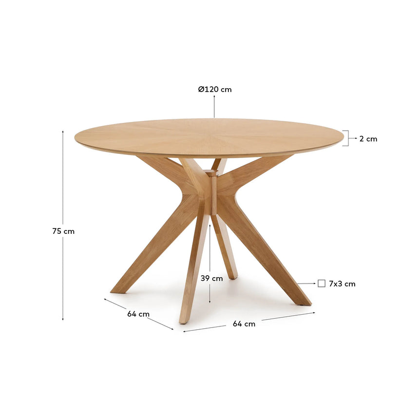 Naanim runder Tisch aus Eichenfurnier Ø 120 cm von Kave Home – Produktbild 4