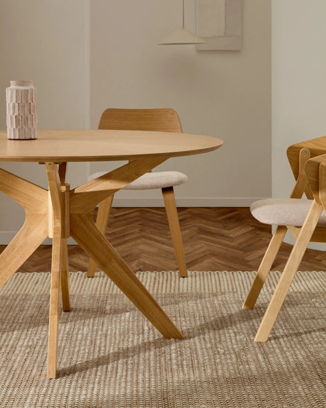 Naanim runder Tisch aus Eichenfurnier Ø 120 cm von Kave Home – Produktbild 5