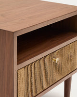 Nachttisch Elan aus Furnier und massivem Walnussholz mit Seil 51 x 45 cm FSC Mix Credit von Kave Home – Produktbild 2