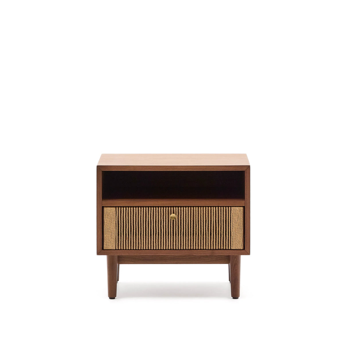 Nachttisch Elan aus Furnier und massivem Walnussholz mit Seil 51 x 45 cm FSC Mix Credit von Kave Home – Produktbild 7