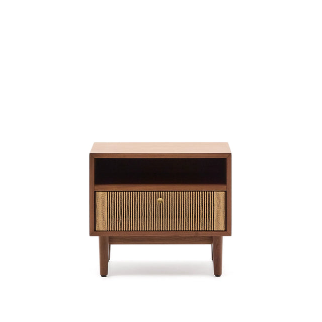 Nachttisch Elan aus Furnier und massivem Walnussholz mit Seil 51 x 45 cm FSC Mix Credit von Kave Home – Produktbild 7