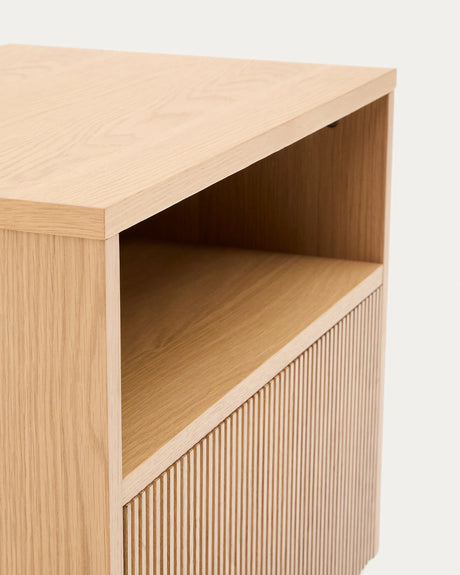 Nachttisch Helvine 1 Schublade aus Eichenfurnier 60 x 52 cm FSC 100% von Kave Home – Produktbild 1