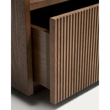 Nachttisch Helvine 1 Schublade aus Eichenfurnier mit Nussbaum-Finish 60 x 52 cm FSC 100% von Kave Home – Bild 7