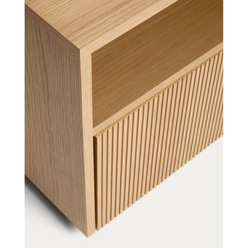 Nachttisch Helvine aus Eichenfurnier mit einer Schublade, 45 x 52 cm, FSC 100 % von Kave Home – Bild 5