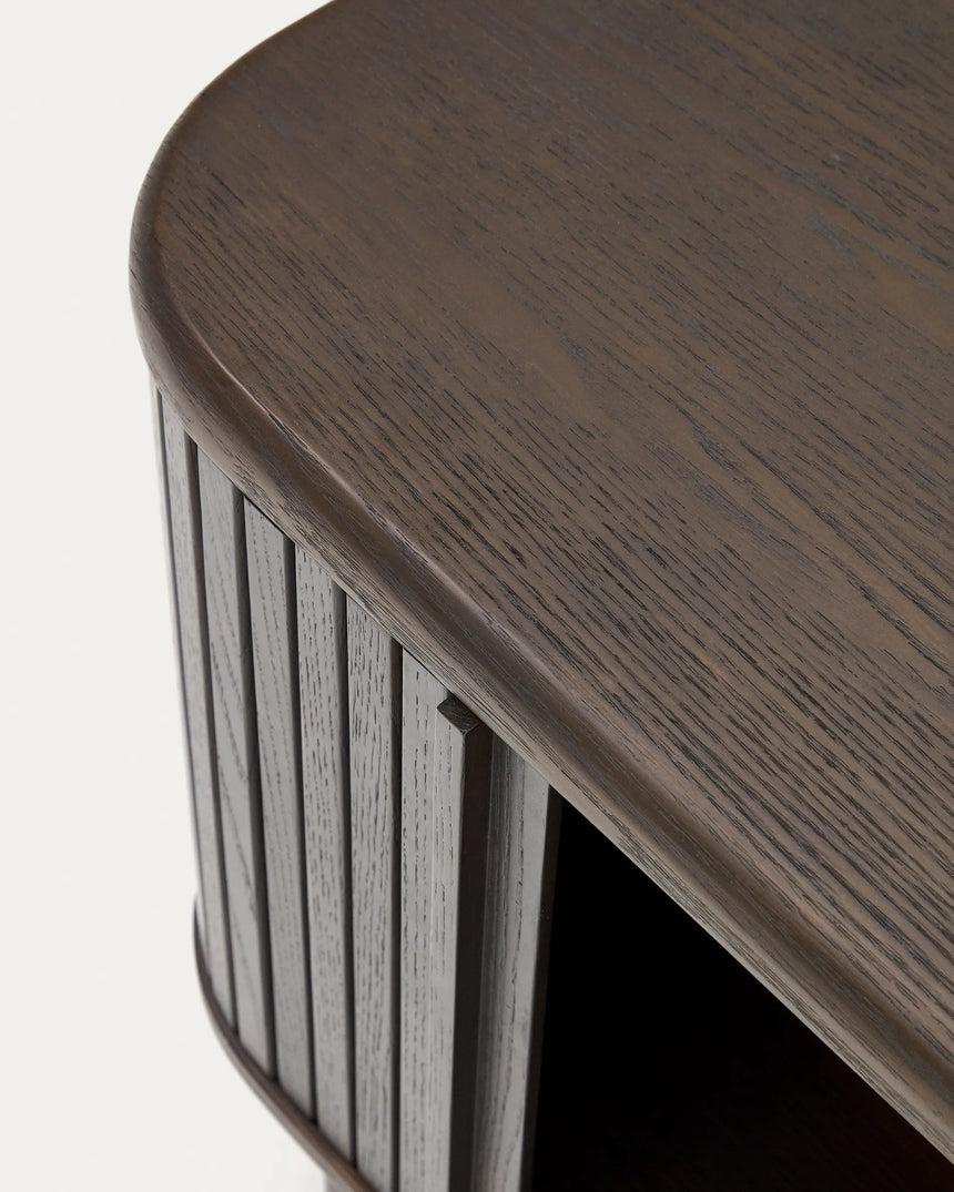 Nachttisch Mailen aus Eschenfurnier mit dunklem Finish 50 x 55 cm von Kave Home – Produktbild 3