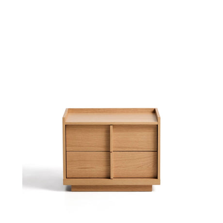Nachttisch Onix 2 Schubladen aus Eichenfurnier Naturton-Finish 60 x 47 cm FSC Mix Credit von Kave Home – Bild 1