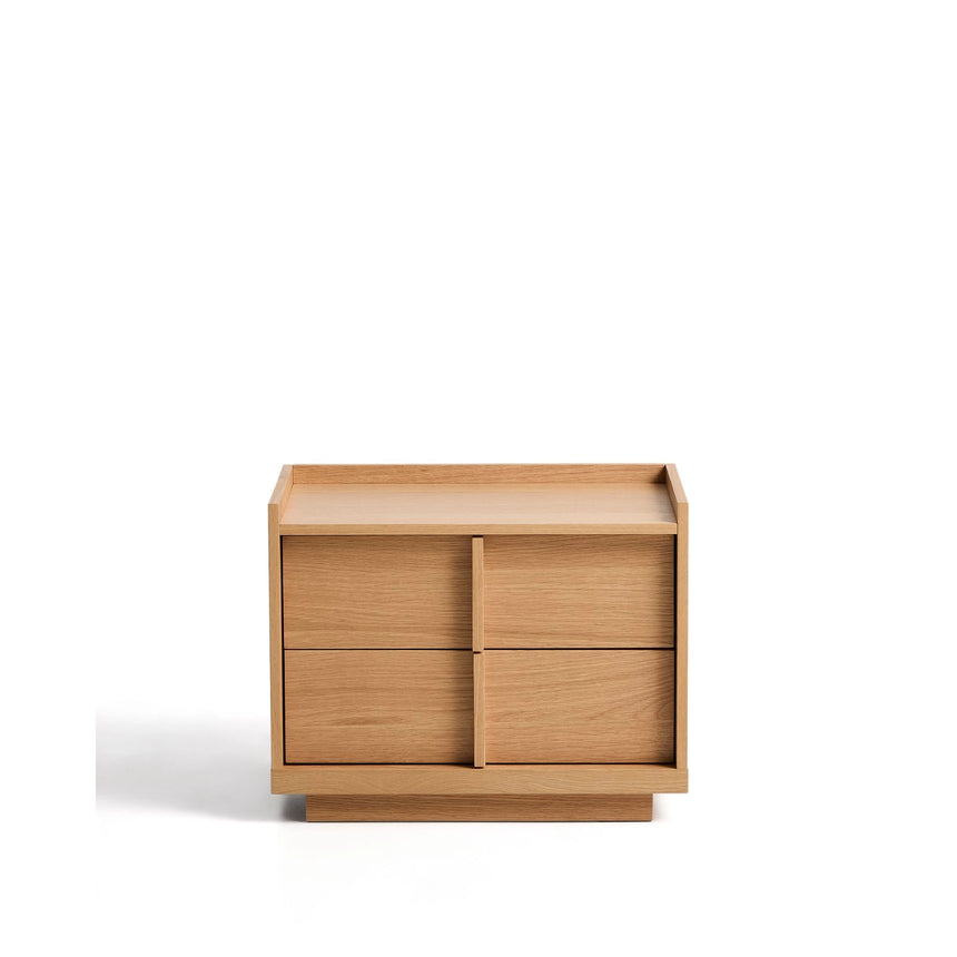 Nachttisch Onix 2 Schubladen aus Eichenfurnier Naturton-Finish 60 x 47 cm FSC Mix Credit von Kave Home – Bild 1