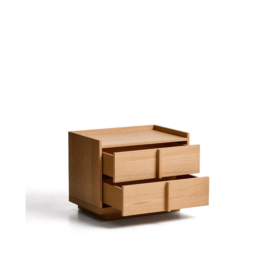 Nachttisch Onix 2 Schubladen aus Eichenfurnier Naturton-Finish 60 x 47 cm FSC Mix Credit von Kave Home – Bild 7