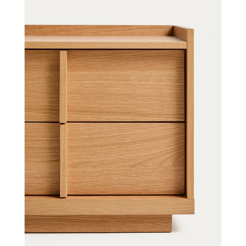Nachttisch Onix 2 Schubladen aus Eichenfurnier Naturton-Finish 60 x 47 cm FSC Mix Credit von Kave Home – Bild 8