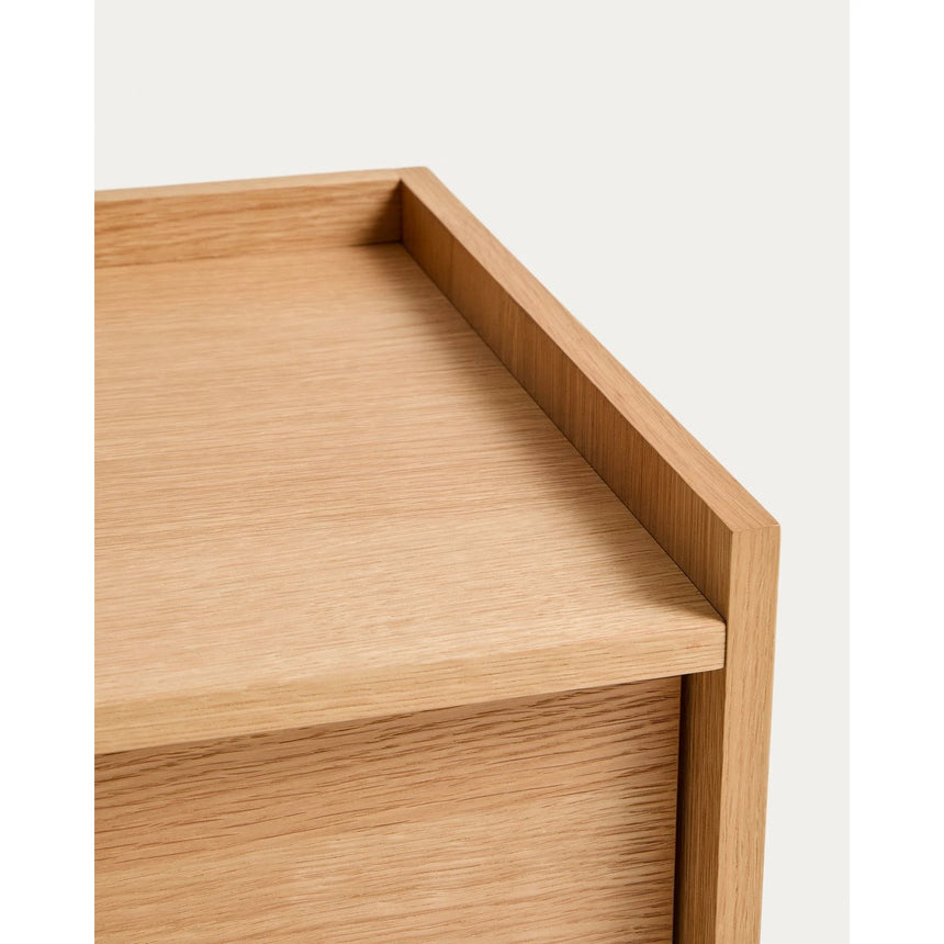 Nachttisch Onix 2 Schubladen aus Eichenfurnier Naturton-Finish 60 x 47 cm FSC Mix Credit von Kave Home – Bild 9