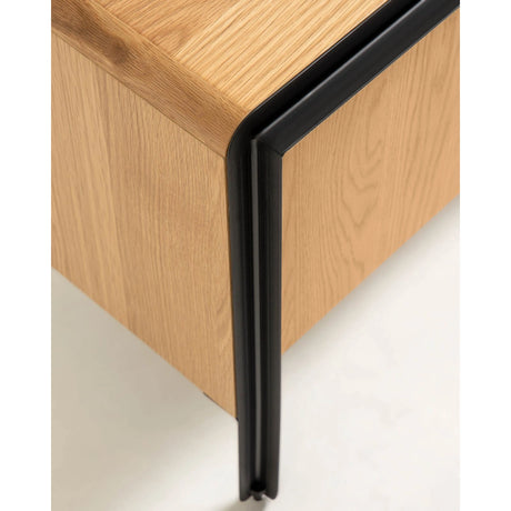 Nadyria TV-Schrank 3 Türen Eichenfurnier und Stahl mit schwarzem Finish 180 x 50 cm von Kave Home – Produktbild 8