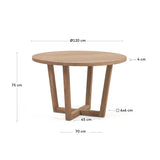 Nahla runder Tisch aus massivem Akazienholz mit natürlichem Finish Ø 120 cm von Kave Home – Produktbild 5