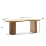 Nealy Tisch aus Eichenfurnier mit naturfarbenem Finish 200 x 100 cm  von Kave Home – Bild 4
