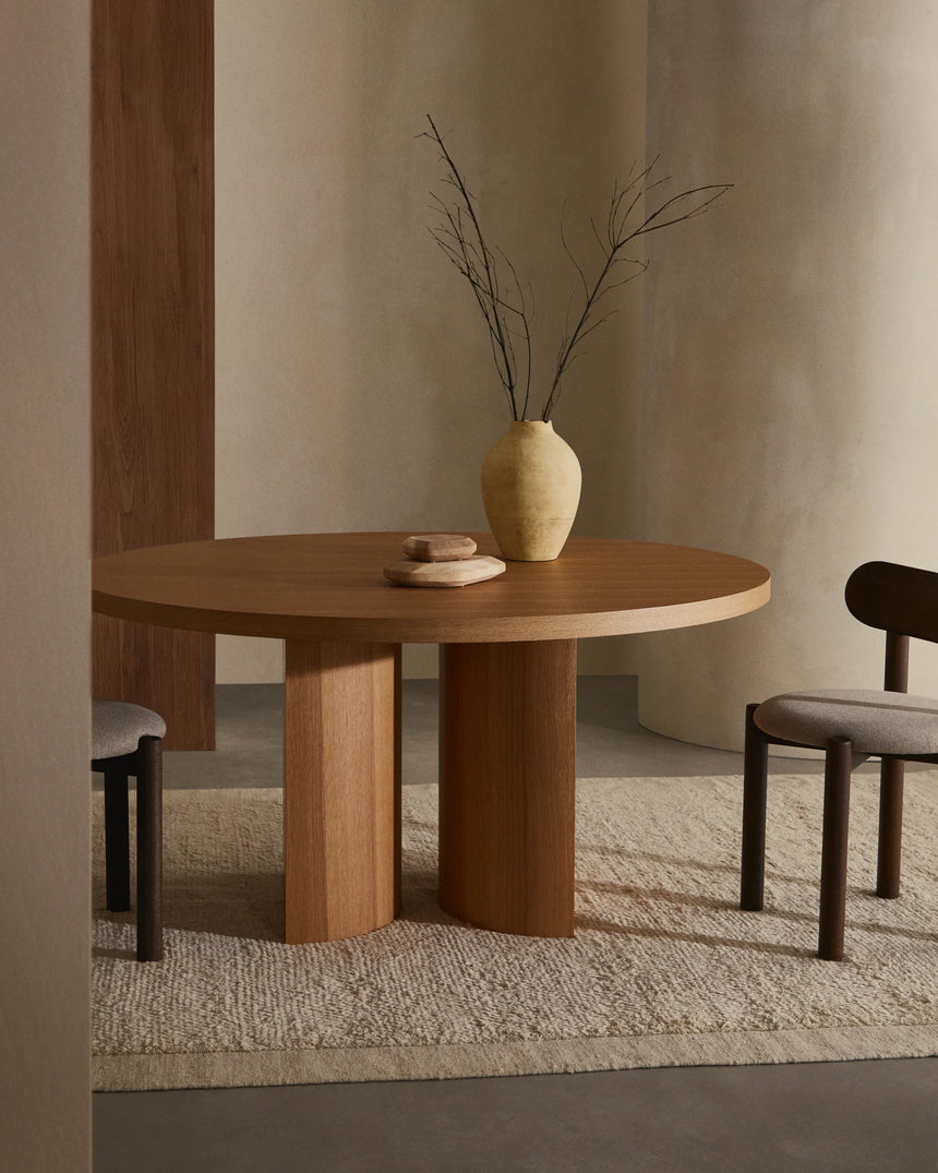 Nealy runder Tisch aus Eichenfurnier mit naturfarbenem Finish Ø 150 cm von Kave Home – Produktbild 5