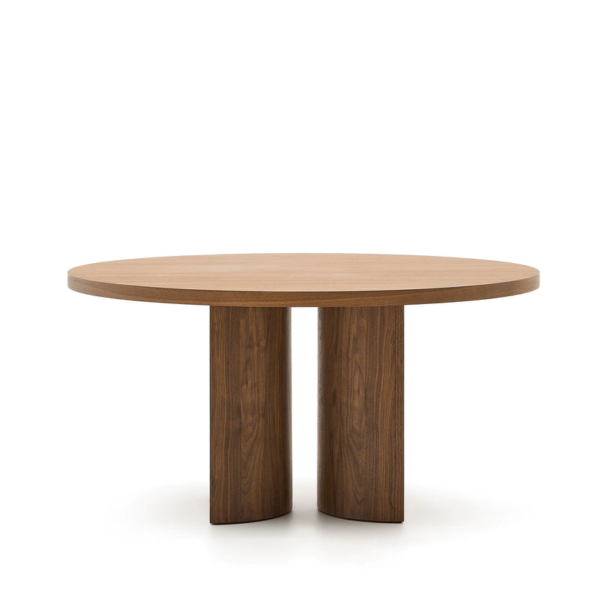Nealy runder Tisch aus Nussbaumfurnier mit dunklem Finish Ø 150 cm von Kave Home – Produktbild 2