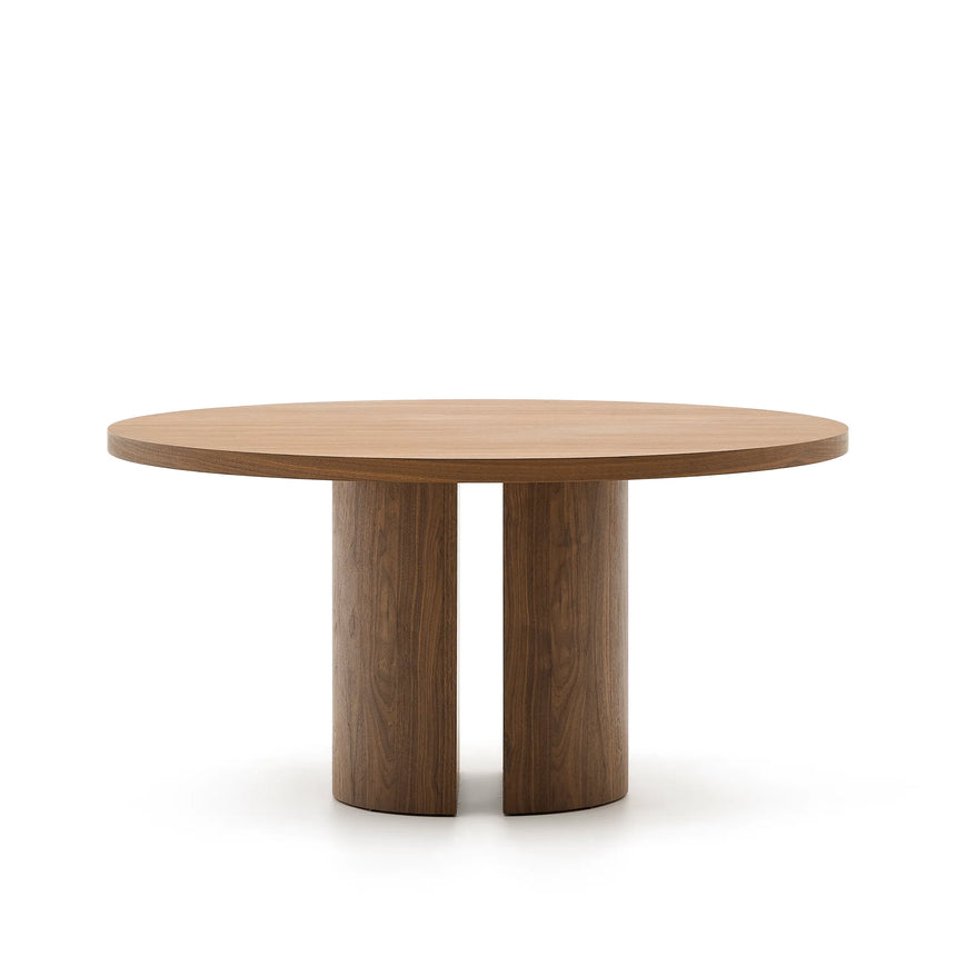 Nealy runder Tisch aus Nussbaumfurnier mit dunklem Finish Ø 150 cm von Kave Home – Produktbild 6