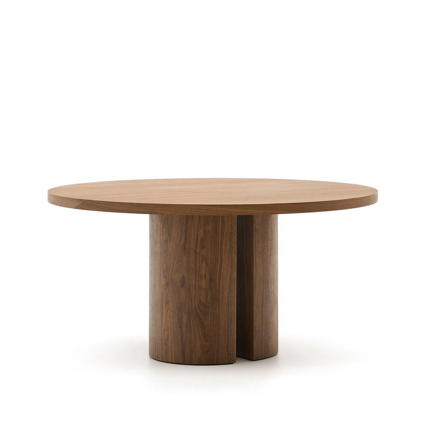 Nealy runder Tisch aus Nussbaumfurnier mit dunklem Finish Ø 150 cm von Kave Home – Produktbild 9