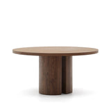 Nealy runder Tisch aus Nussbaumfurnier mit naturfarbenem Finish Ø 150 cm von Kave Home – Produktbild 1