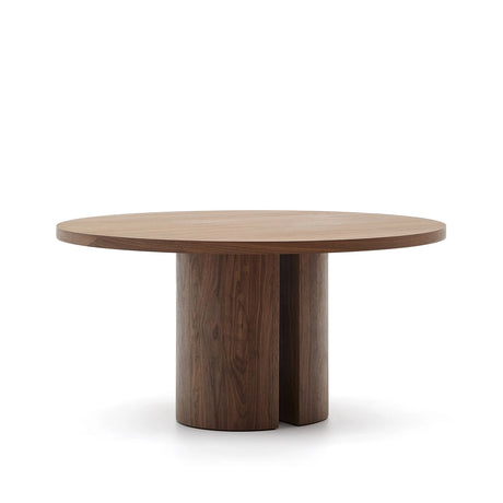 Nealy runder Tisch aus Nussbaumfurnier mit naturfarbenem Finish Ø 150 cm von Kave Home – Produktbild 1