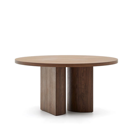 Nealy runder Tisch aus Nussbaumfurnier mit naturfarbenem Finish Ø 150 cm von Kave Home – Produktbild 8