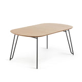 Novac ausziehbarer Tisch 140 (220) x 90 cm mit Eichenfurnier und schwarzen Stahlbeinen von Kave Home – Produktbild 6