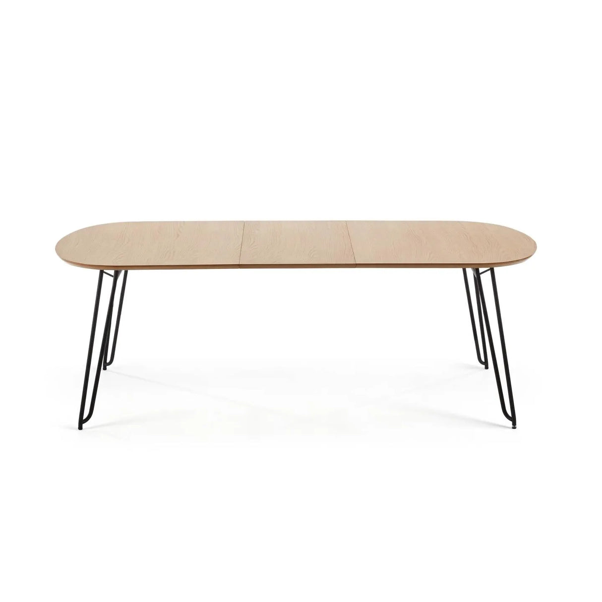 Novac ausziehbarer Tisch 140 (220) x 90 cm mit Eichenfurnier und schwarzen Stahlbeinen von Kave Home – Produktbild 9