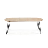 Novac ausziehbarer Tisch 140 (220) x 90 cm mit Eichenfurnier und schwarzen Stahlbeinen von Kave Home – Produktbild 9