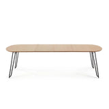 Novac ausziehbarer Tisch 170 (320) x 100 cm mit Eichenfurnier und schwarzen Stahlbeinen von Kave Home – Produktbild 10