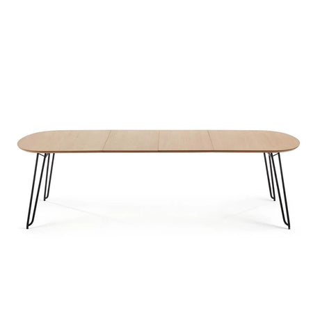 Novac ausziehbarer Tisch 170 (320) x 100 cm mit Eichenfurnier und schwarzen Stahlbeinen von Kave Home – Produktbild 10