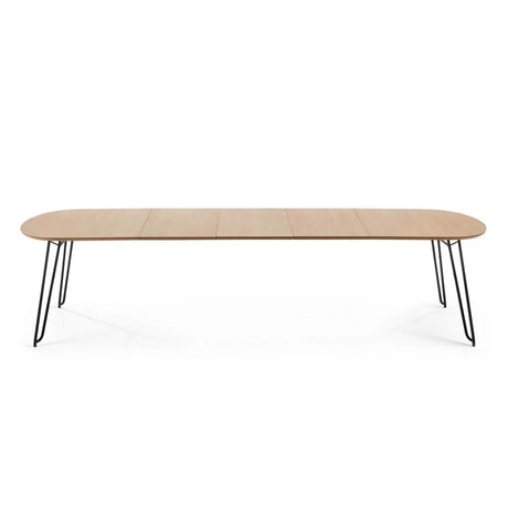 Novac ausziehbarer Tisch 170 (320) x 100 cm mit Eichenfurnier und schwarzen Stahlbeinen von Kave Home – Produktbild 11