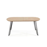 Novac ausziehbarer Tisch 170 (320) x 100 cm mit Eichenfurnier und schwarzen Stahlbeinen von Kave Home – Produktbild 8
