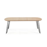 Novac ausziehbarer Tisch 170 (320) x 100 cm mit Eichenfurnier und schwarzen Stahlbeinen von Kave Home – Produktbild 9