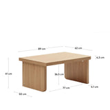 Oaq Couchtisch aus Eichenfurnier mit natürlichem Finish 89 x 62 cm FSC Mix Credit von Kave Home – Bild 4