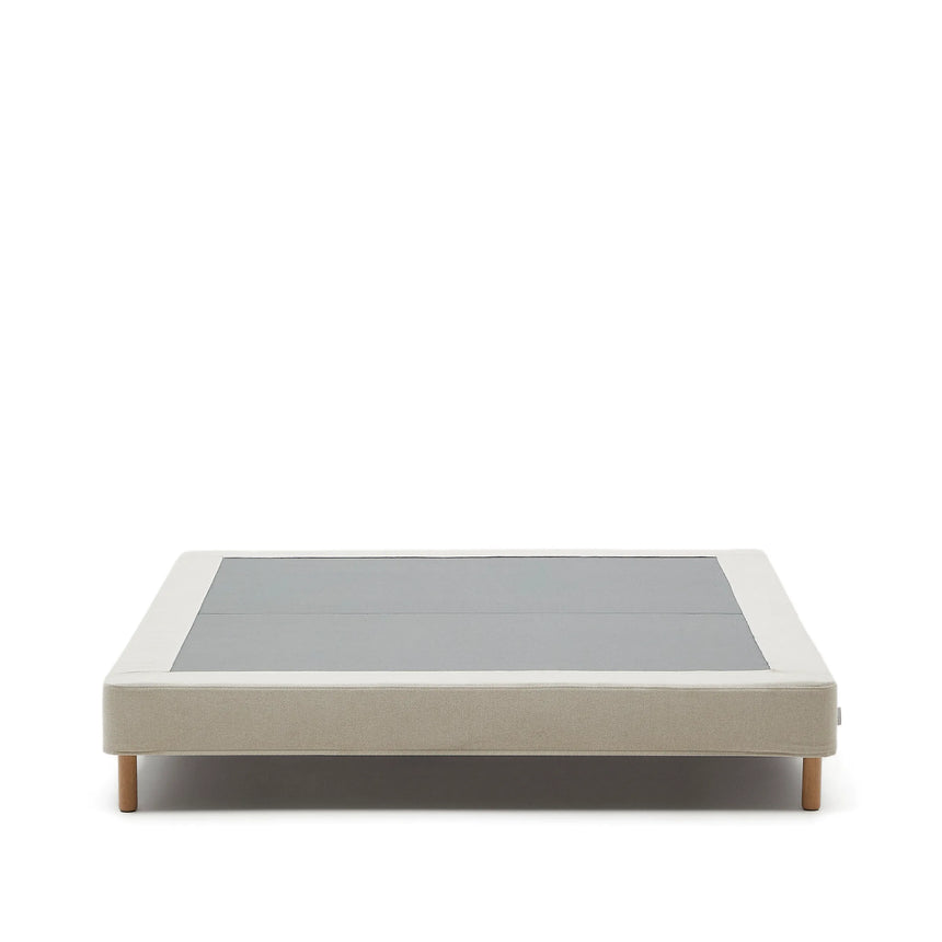 Ofelia Bettgestell mit abnehmbarem Bezug, beige, mit Füßen aus massivem Buchenholz für Matratze 160 x 200 cm  von Kave Home – Produktbild 9