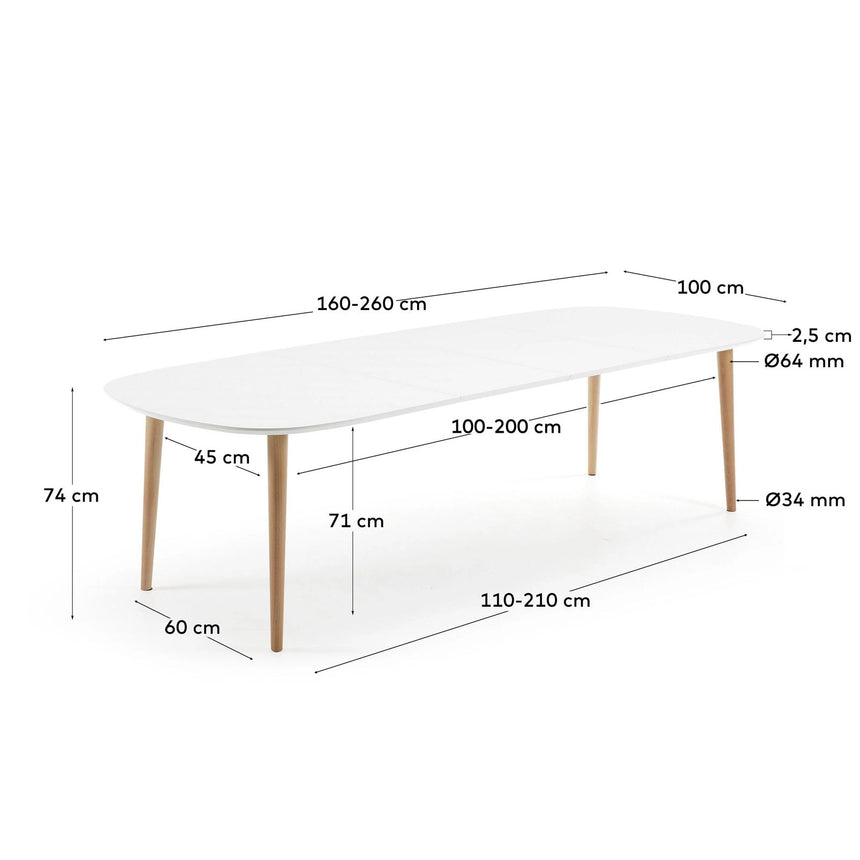 Oqui Ausziehtisch 160 (260) x 100 cm von Kave Home – Bild 3