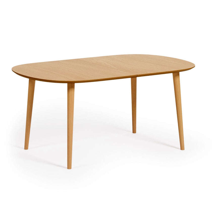Oqui Ausziehtisch MDF mit Eichenfurnier Beine aus massivem Kautschukholz 160(260)x100 cm von Kave Home – Bild 1