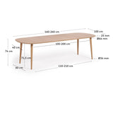 Oqui Ausziehtisch MDF mit Eichenfurnier Beine aus massivem Kautschukholz 160(260)x100 cm von Kave Home – Bild 5
