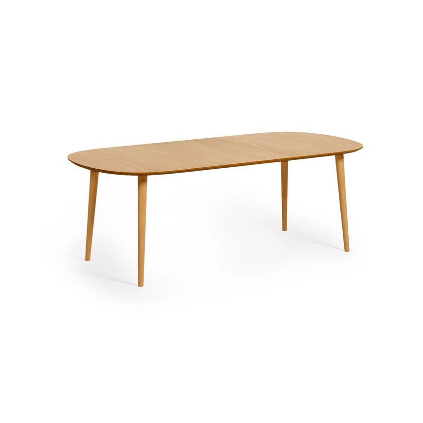 Oqui Ausziehtisch MDF mit Eichenfurnier Beine aus massivem Kautschukholz 160(260)x100 cm von Kave Home – Bild 7