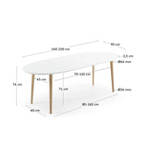 Oqui ovaler Ausziehtisch 140 (220) x 90 cm von Kave Home – Bild 2