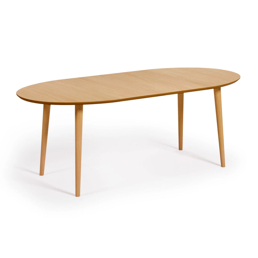 Oqui ovaler Ausziehtisch aus Eichenfurnier mit Beinen aus Massivholz Ø 120 (200) x 90 cm von Kave Home – Bild 7