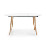 Oqui runder Ausziehtisch MDF weiß lackiert und Beine aus massiver Buche 120(200)x120 cm von Kave Home – Bild 7