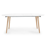 Oqui runder Ausziehtisch MDF weiß lackiert und Beine aus massiver Buche 120(200)x120 cm von Kave Home – Bild 8
